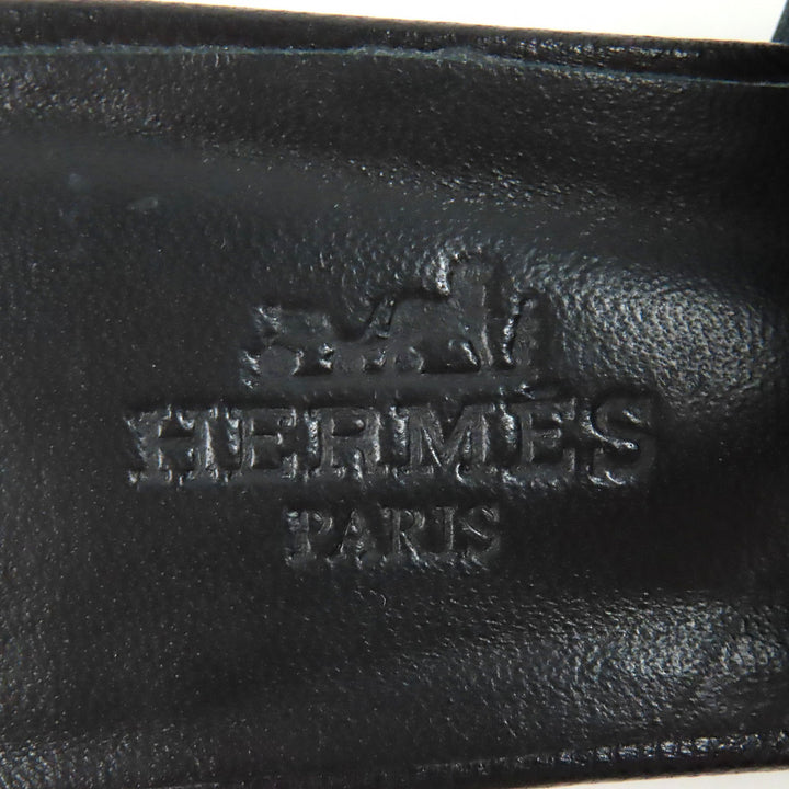 Great HERMES Sandals candy Kelly Buckle Leather Mules black leather Women
