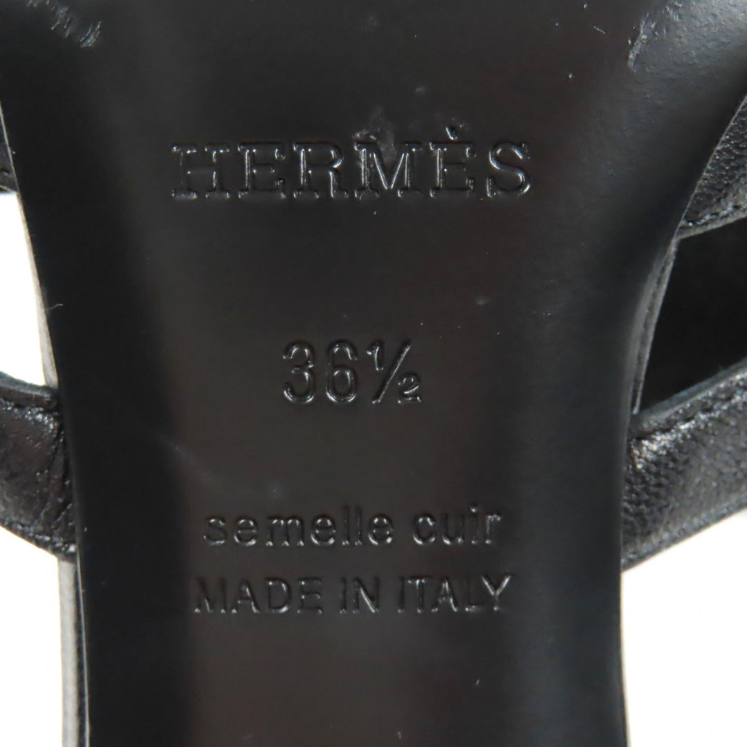 Great HERMES Sandals candy Kelly Buckle Leather Mules black leather Women