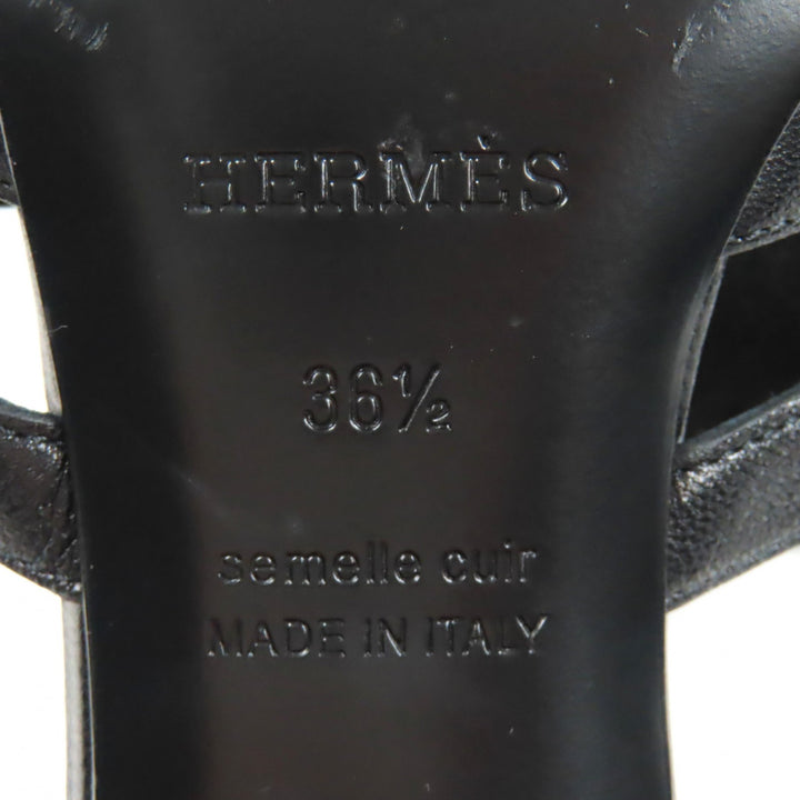 Great HERMES Sandals candy Kelly Buckle Leather Mules black leather Women