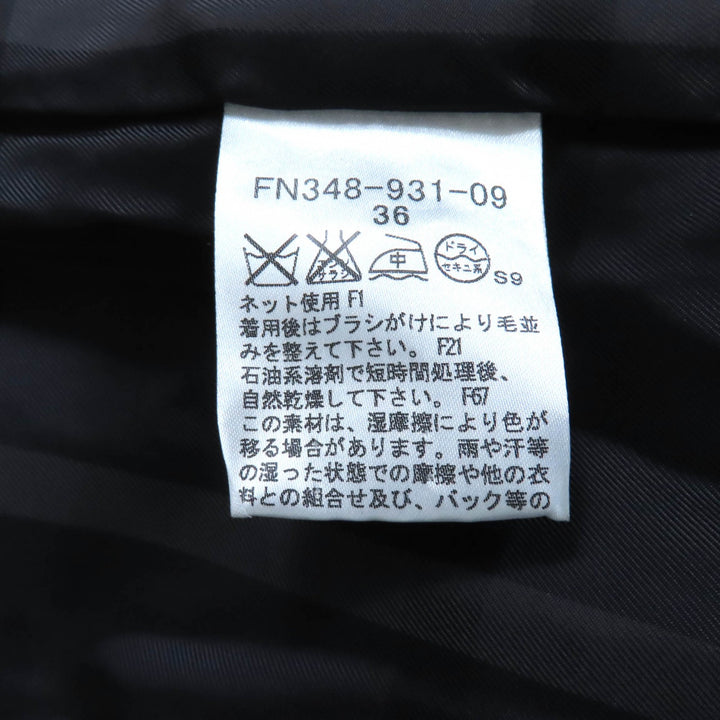 素晴らしいバーバリーロンドンコートブラックアンゴラレディース36 FN348-931