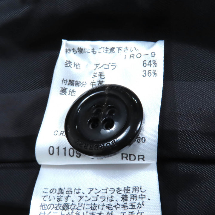 素晴らしいバーバリーロンドンコートブラックアンゴラレディース36 FN348-931