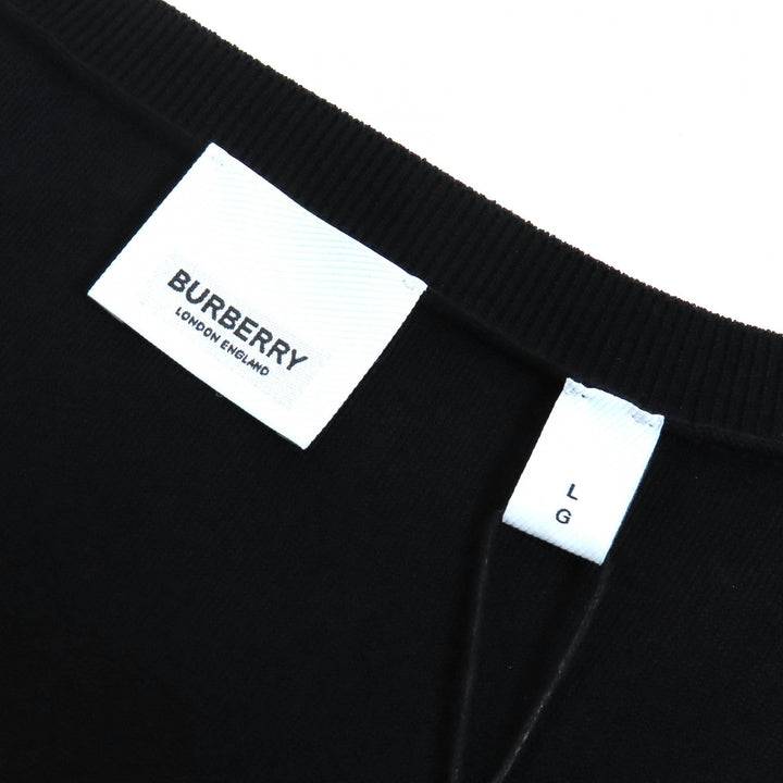 新品BURBERRYワンピース 長袖ニット ブラック ビスコース レディース L 8039180