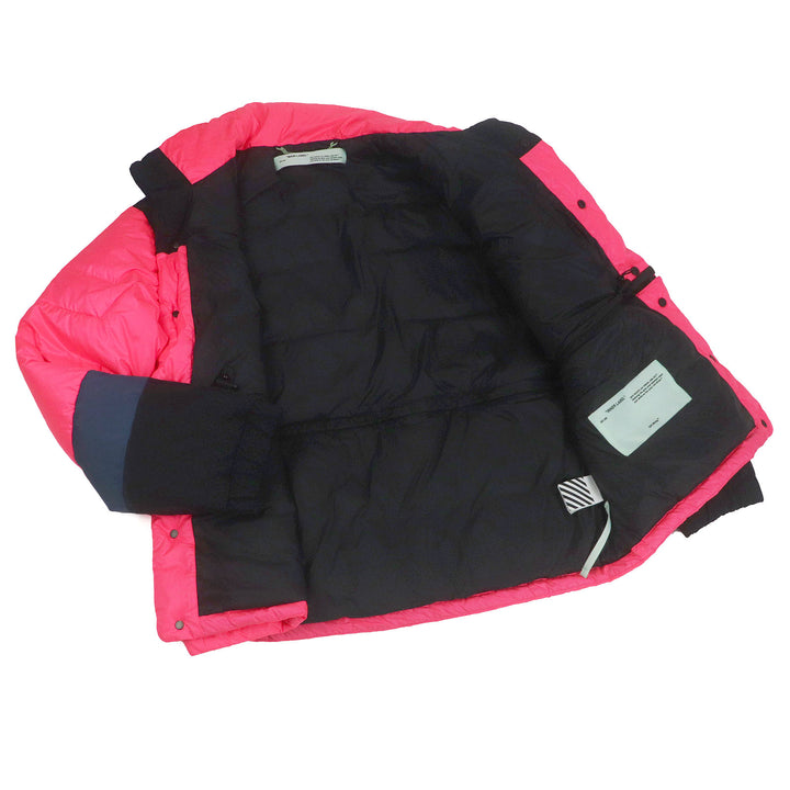 素晴らしい OFF-WHITE ダウンジャケット バイカラー パファージャケット メンズ M OMED013R19C02021