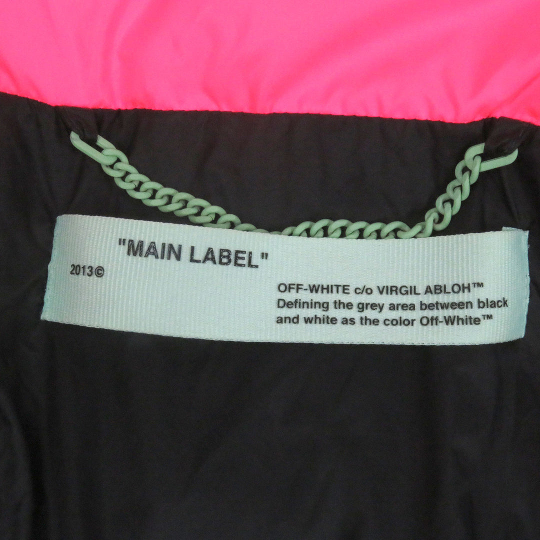 素晴らしい OFF-WHITE ダウンジャケット バイカラー パファージャケット メンズ M OMED013R19C02021