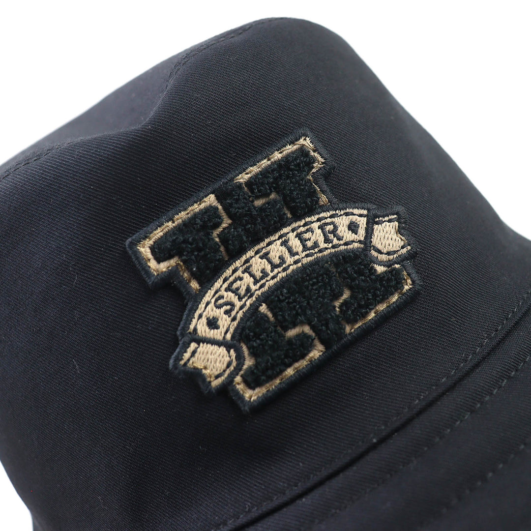 素晴らしいHERMES帽子Harper H. Selyeバケットハット帽子ブラックコットンレディース57