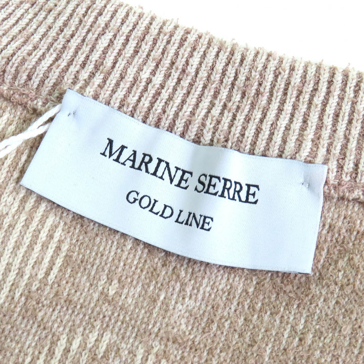 プリスティン MARINE SERRE GOLD LINE 半袖ニット ベージュブラウン コットン レディース XS