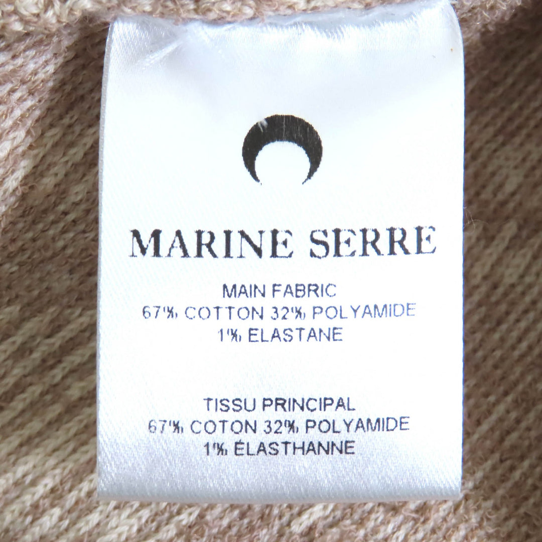 プリスティン MARINE SERRE GOLD LINE 半袖ニット ベージュブラウン コットン レディース XS