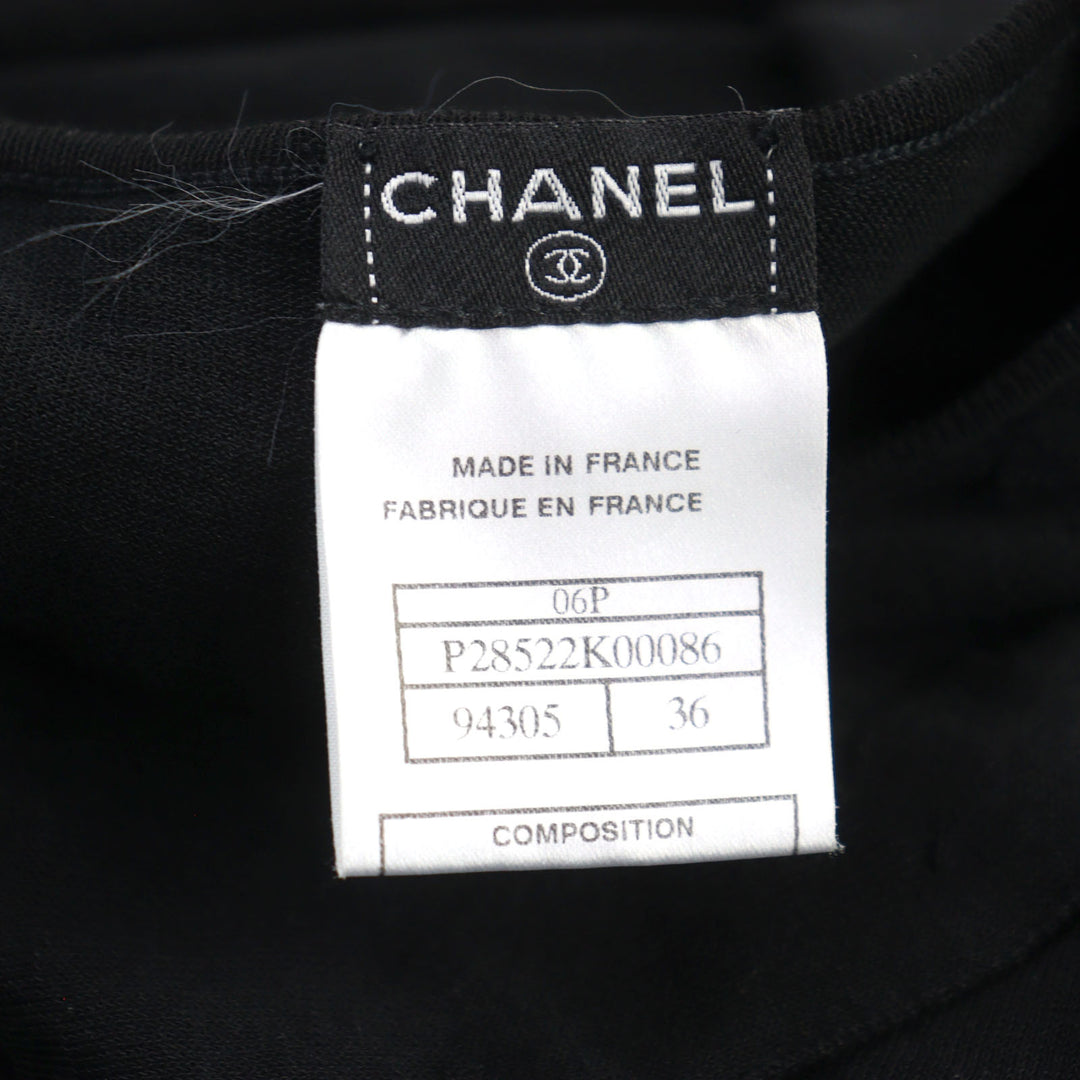素晴らしい CHANEL ワンピース カール・ラガーフェルド時代 ココマークパーツ ティアード レディース 36 06P P28522