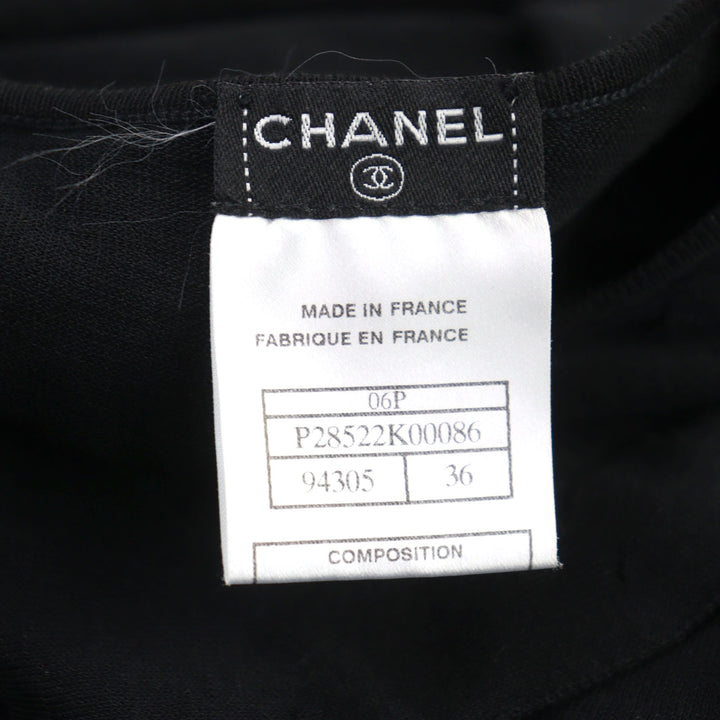素晴らしい CHANEL ワンピース カール・ラガーフェルド時代 ココマークパーツ ティアード レディース 36 06P P28522