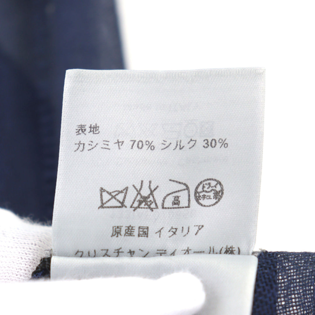 新品 ディオール オム スカーフ ロゴ刺繍 ブルーブラック カシミア メンズ 133IAE070856