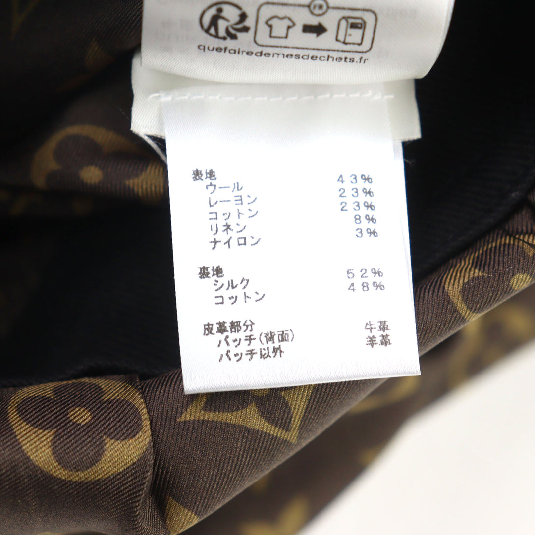 美品 LOUIS VUITTON ワンピース ロゴボタン LVロゴ ツイードレザー切り替え 34 FPDR64