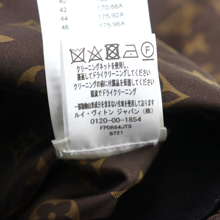 美品 LOUIS VUITTON ワンピース ロゴボタン LVロゴ ツイードレザー切り替え 34 FPDR64