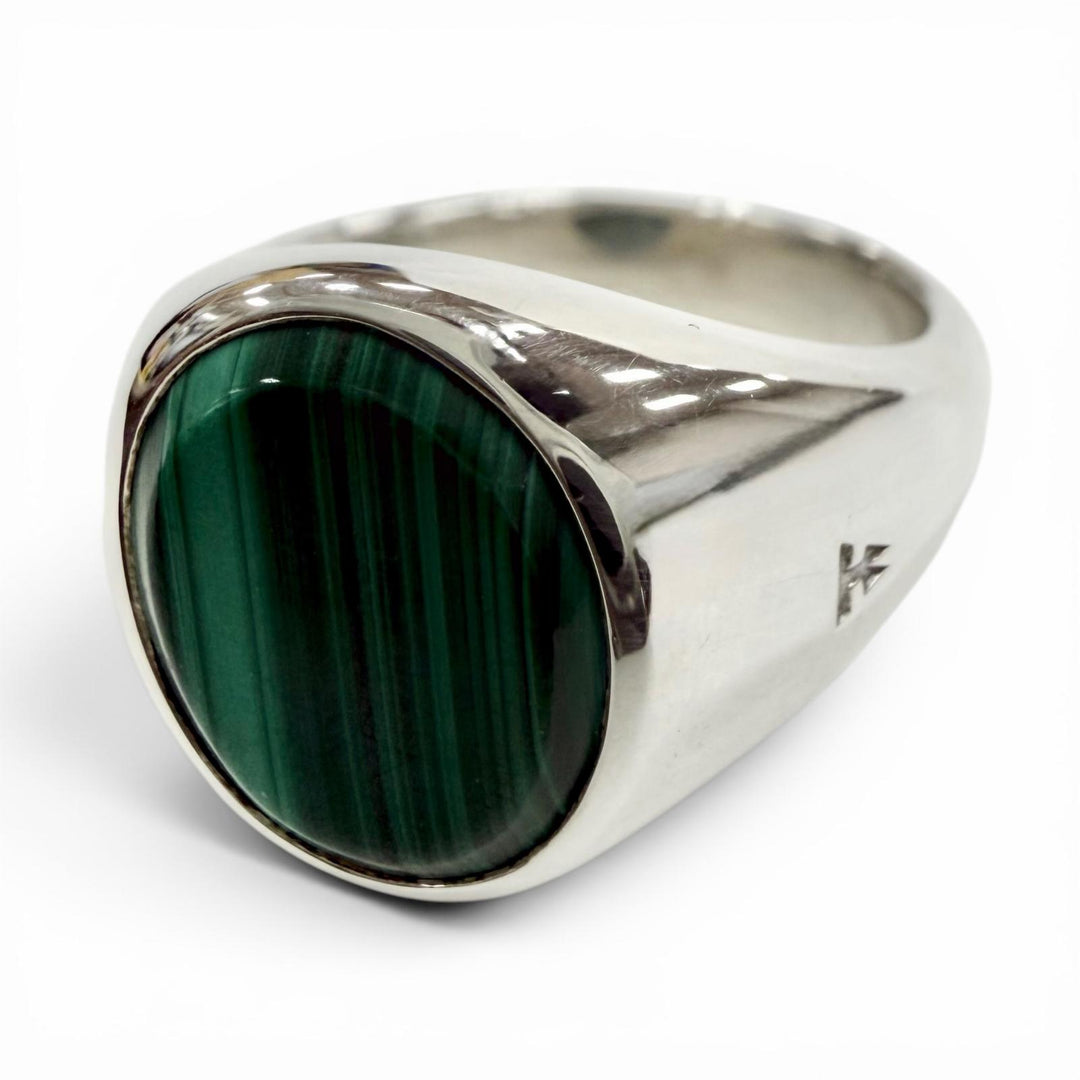Excellent TOM WOOD Ring ring Lizzie Ring Malachite Silver 925 mens 52