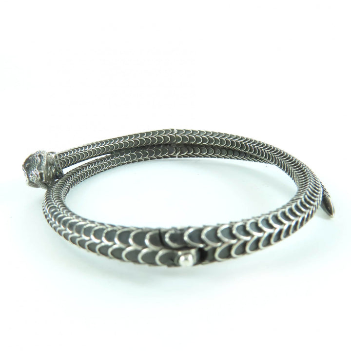 Great GUCCI bracelet Garden Snake Bangle Silver AG925 Women 18 577283