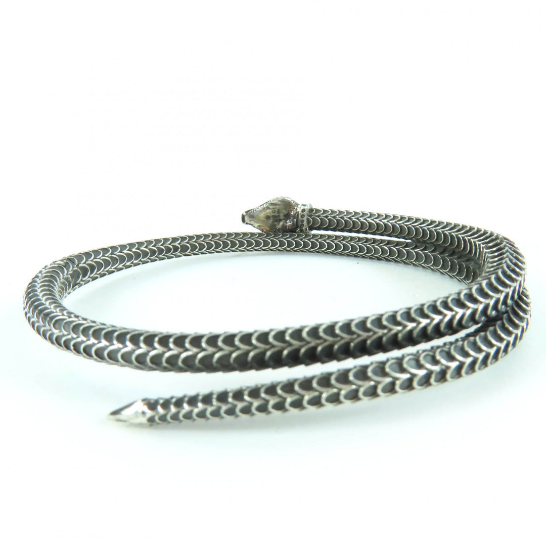 Great GUCCI bracelet Garden Snake Bangle Silver AG925 Women 18 577283