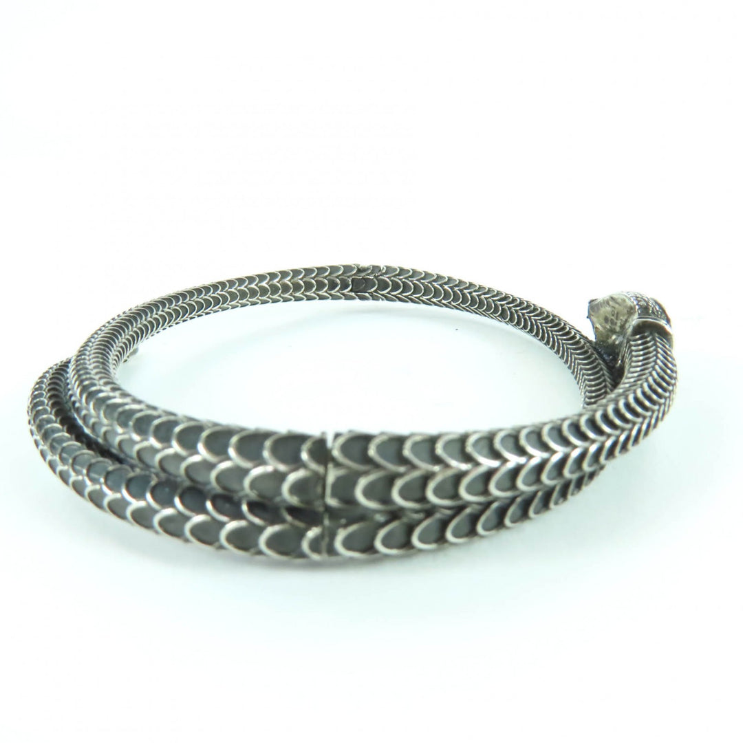 Great GUCCI bracelet Garden Snake Bangle Silver AG925 Women 18 577283