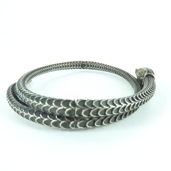 Great GUCCI bracelet Garden Snake Bangle Silver AG925 Women 18 577283