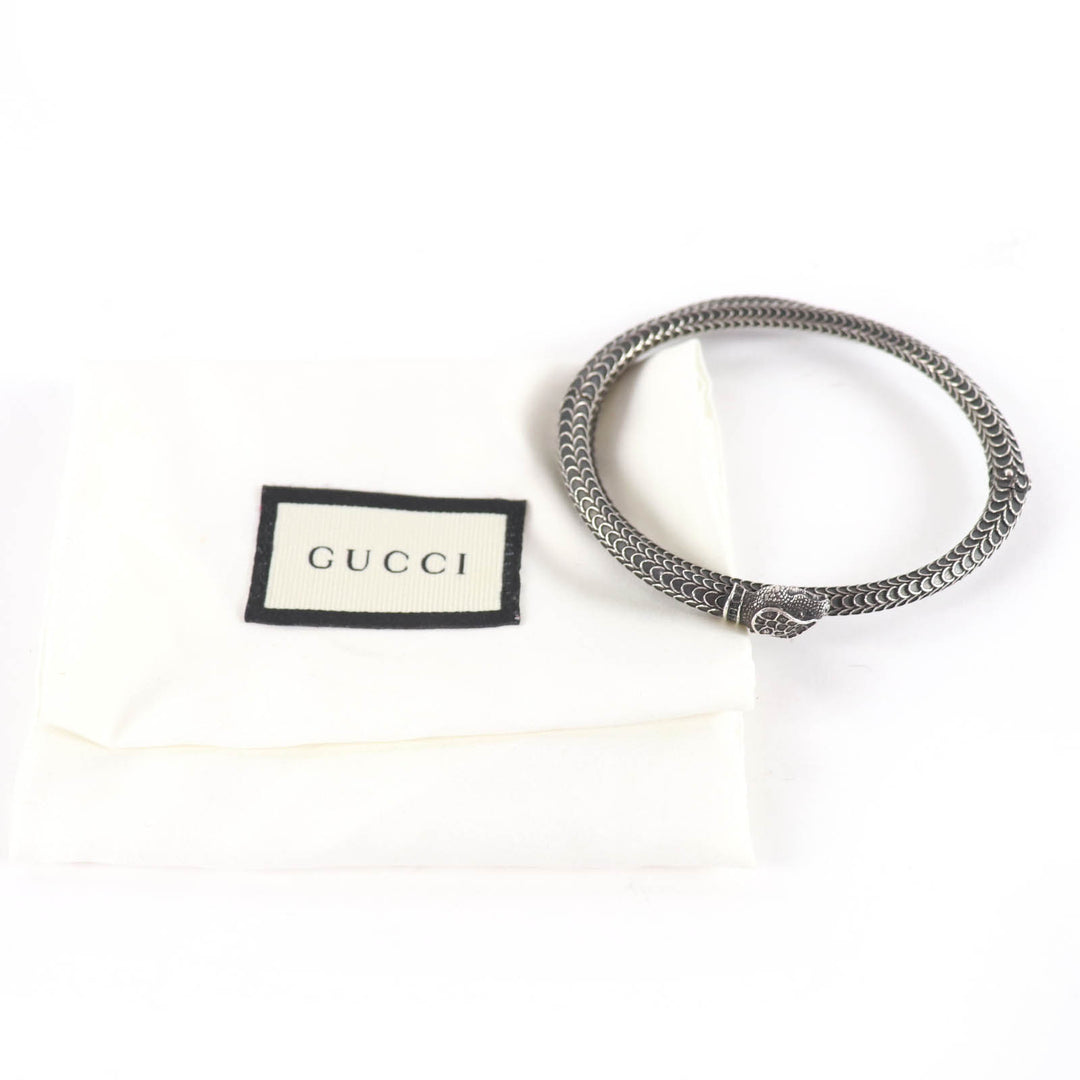 Great GUCCI bracelet Garden Snake Bangle Silver AG925 Women 18 577283