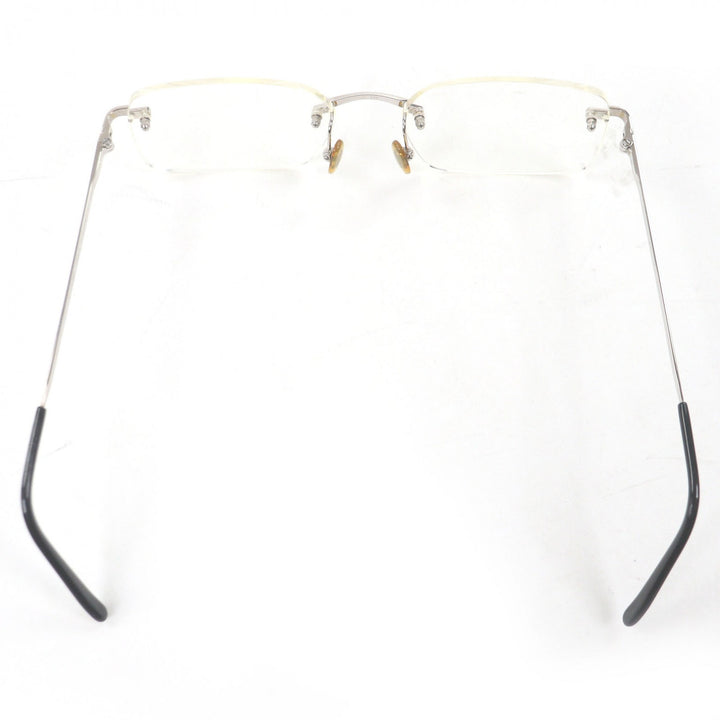 Very Good Cartier Glasses 135 Side Diamond 2P Two Point Silver diamond mens