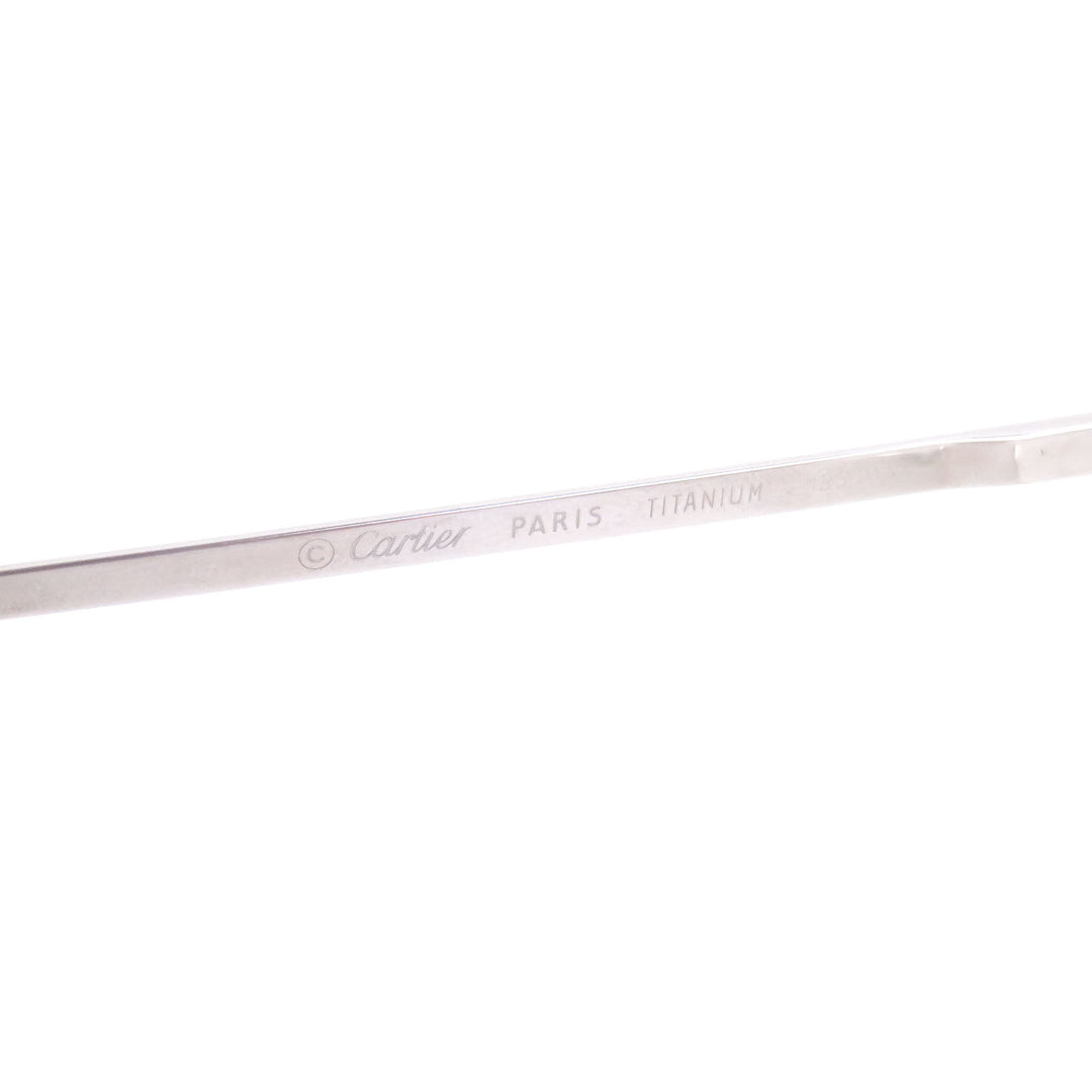 Very Good Cartier Glasses 135 Side Diamond 2P Two Point Silver diamond mens