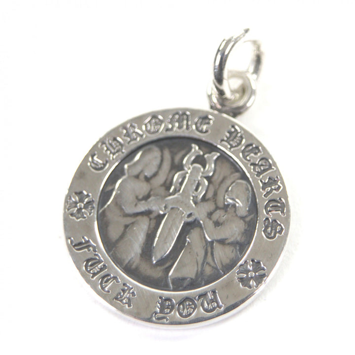 Great CHROME HEARTS Pendant top Angel Medal Charm V1 Silver 925 mens