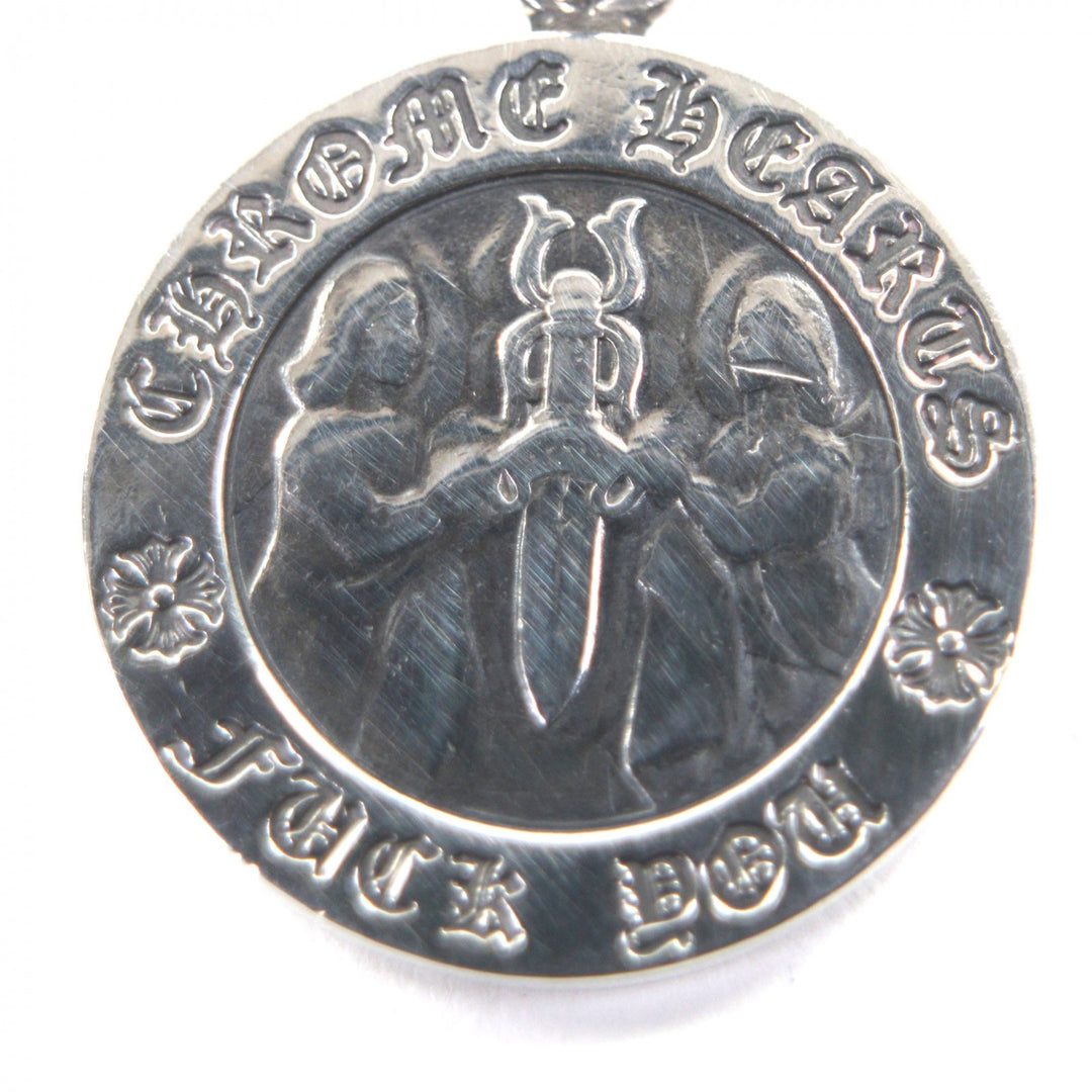 Great CHROME HEARTS Pendant top Angel Medal Charm V1 Silver 925 mens