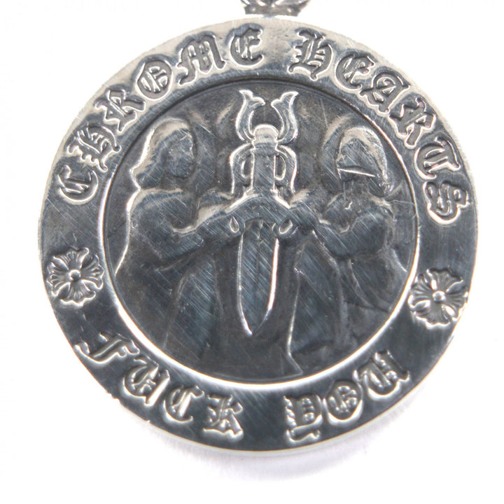 Great CHROME HEARTS Pendant top Angel Medal Charm V1 Silver 925 mens