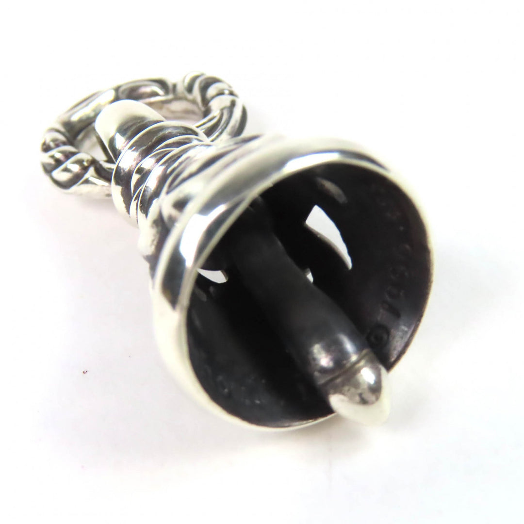 Great LEONARD KAMHOUT Pendant top Crane bell M necklace charm Silver 925 mens