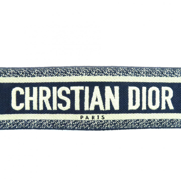 クリスチャン・ディオール ベルト 刺繍ロゴ インディゴブルー キャンバス レディース 50-MA-0220