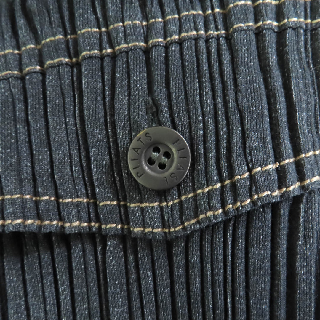 PLEATS PLEASE ジャケット グレー コットン レディース 3 PP71-JD621 美品