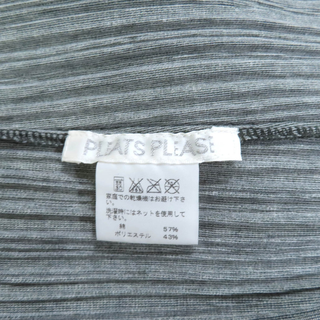 PLEATS PLEASE ジャケット グレー コットン レディース 3 PP71-JD621 美品