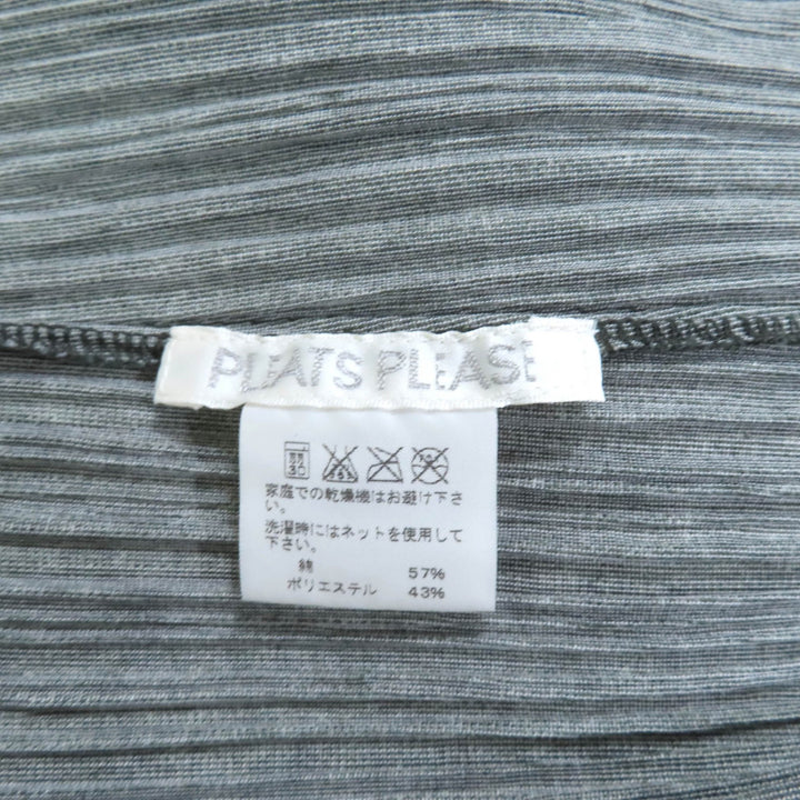 PLEATS PLEASE ジャケット グレー コットン レディース 3 PP71-JD621 美品