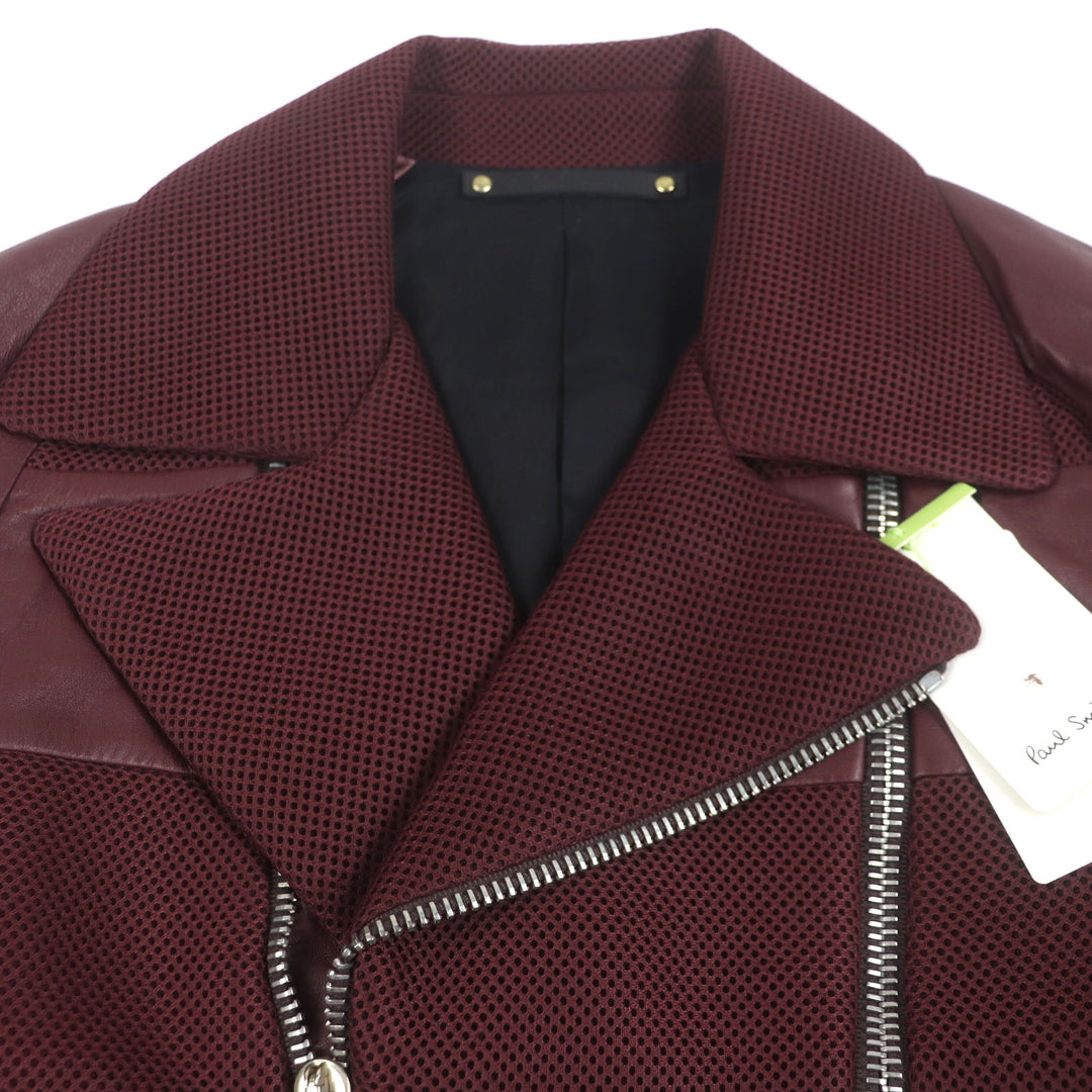 新品 ポールスミス レザージャケット ラムレザー ボルドー 羊革 メンズ M