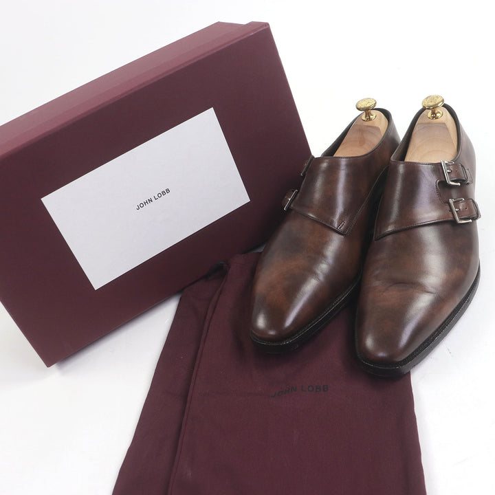 Great John Lobb Dress shoes Chapel 8000 Last Double Monk Strap Dark brown