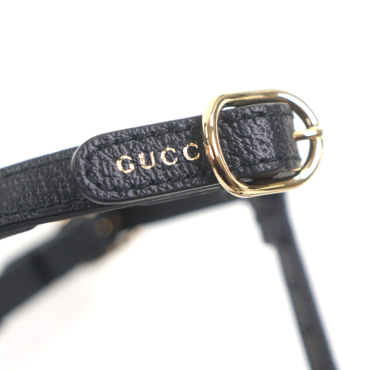 優れた GUCCI その他アクセサリー ブラックレザー メンズ 692963