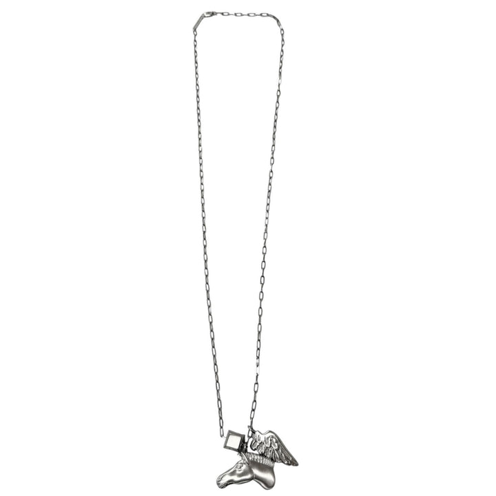 Great HERMES Necklace Talisman Pegasus Chain Silver mens