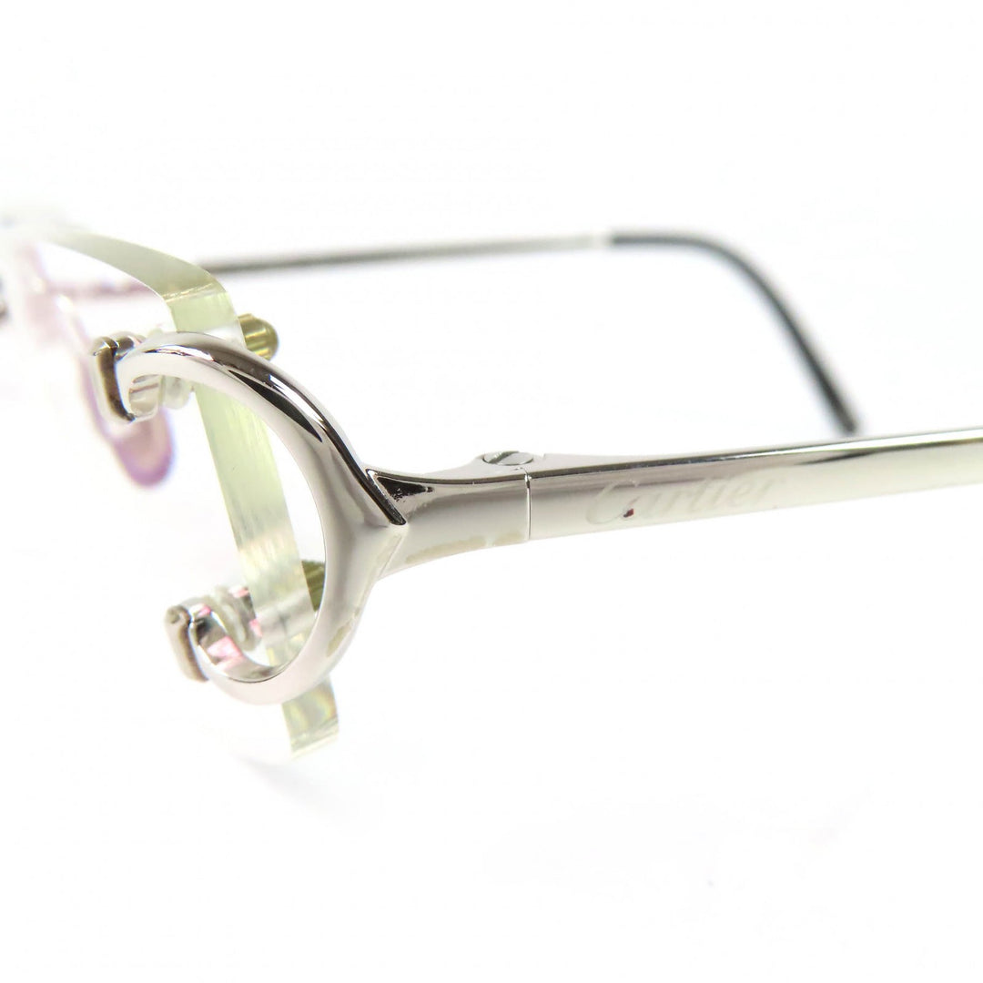 Great Cartier Glasses 2C Decor Two-Point Rimless Square black mens