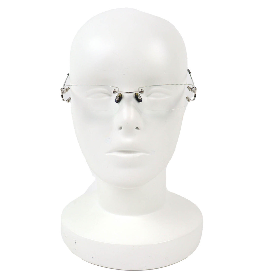 Great Cartier Glasses 2C Decor Two-Point Rimless Square black mens