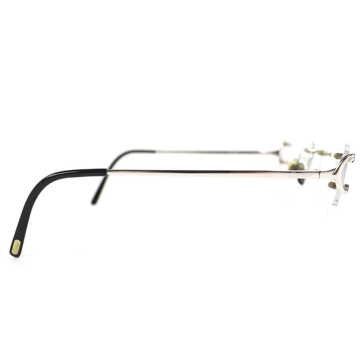 Great Cartier Glasses 2C Decor Two-Point Rimless Square black mens