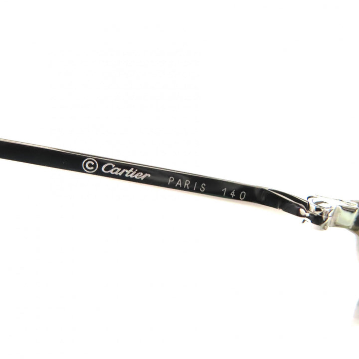 Great Cartier Glasses 2C Decor Two-Point Rimless Square black mens