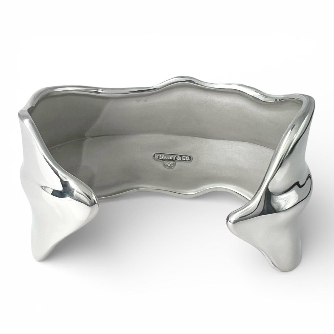 Excellent TIFFANY&Co. Bangle Leaf Cuff Silver 925 Women