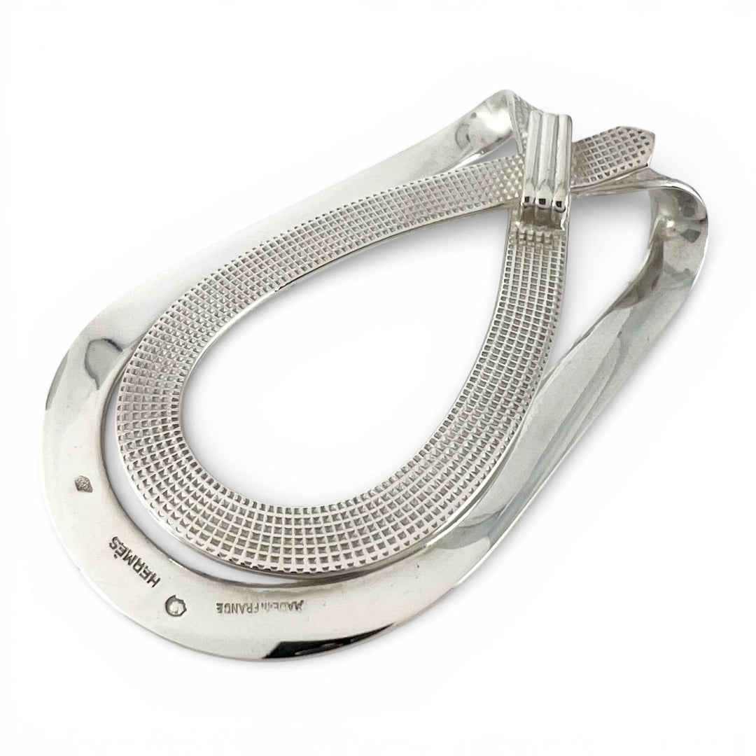 Great HERMES Money clip Belt motif Silver 925 mens