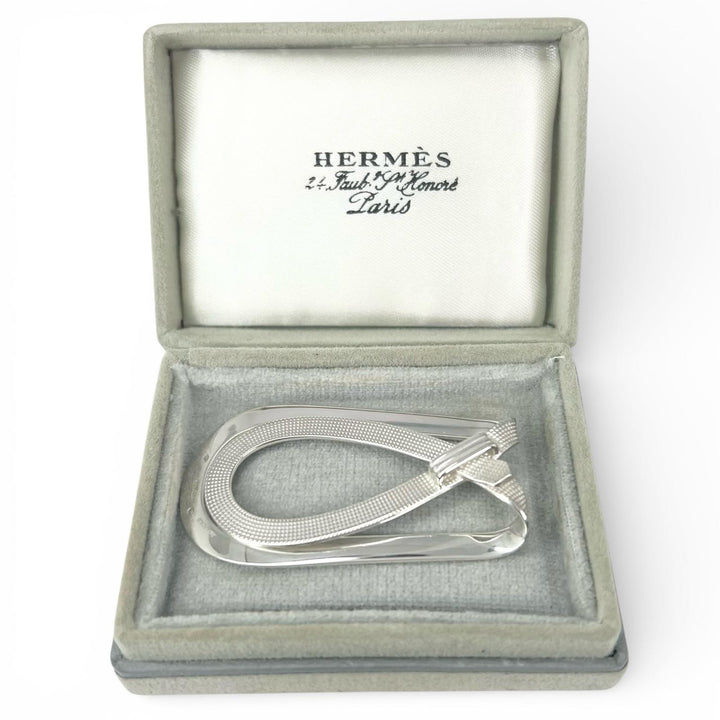 Great HERMES Money clip Belt motif Silver 925 mens
