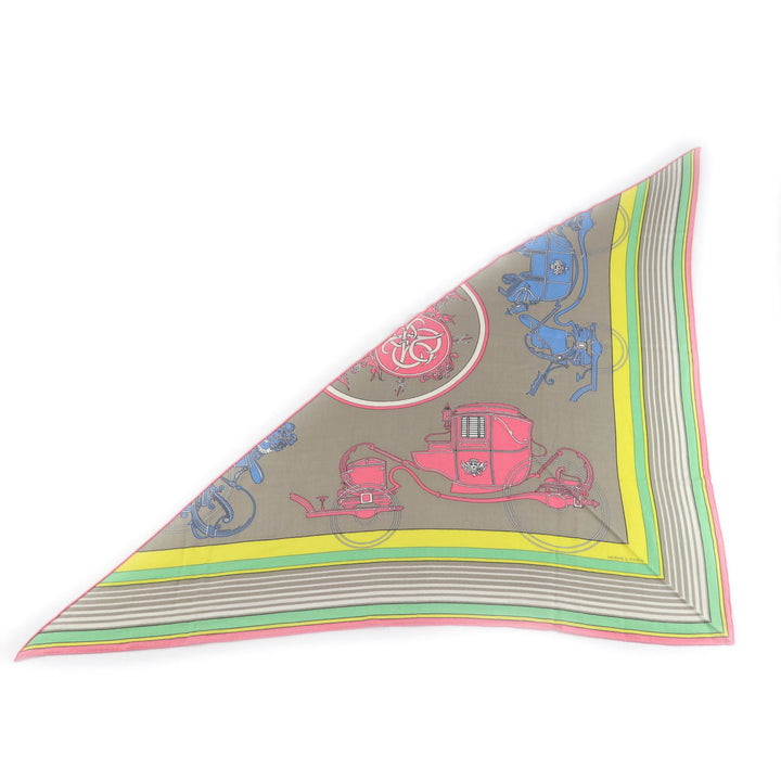Pristine HERMES shawl Triangle Exlibris cashmere Women