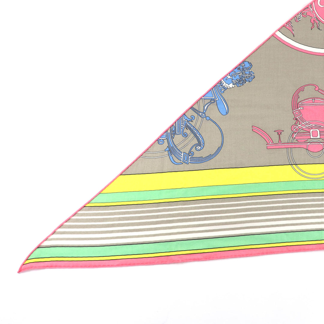 Pristine HERMES shawl Triangle Exlibris cashmere Women