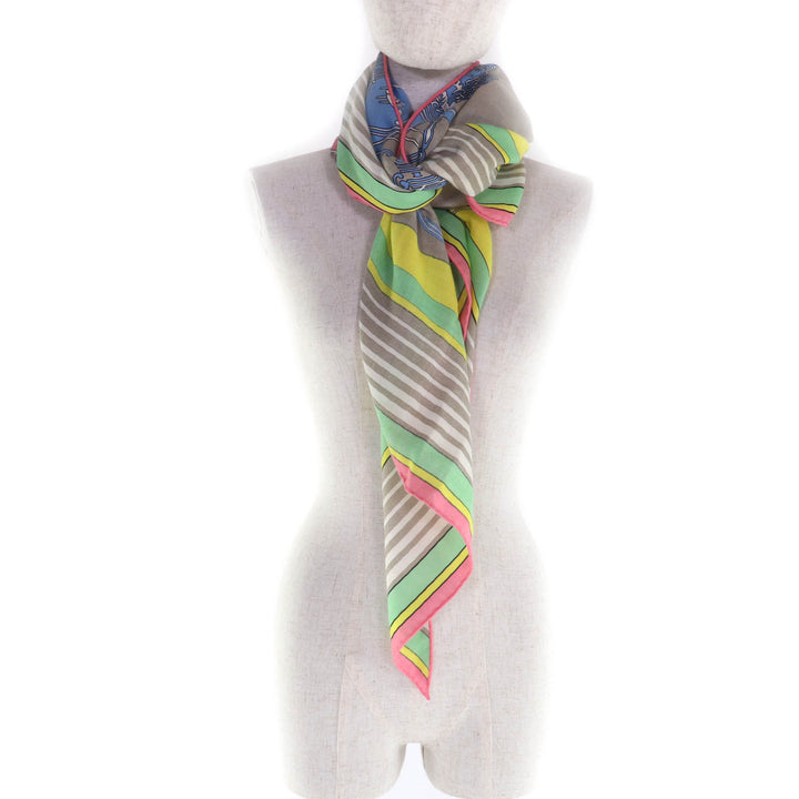 Pristine HERMES shawl Triangle Exlibris cashmere Women