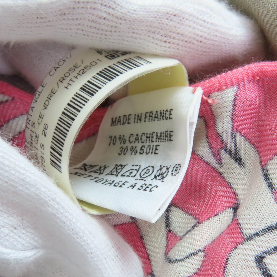 Pristine HERMES shawl Triangle Exlibris cashmere Women