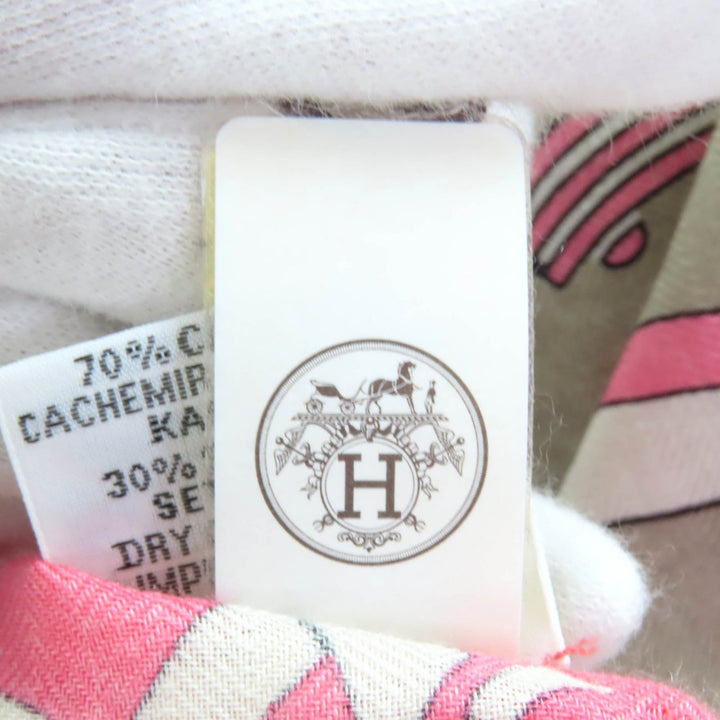 Pristine HERMES shawl Triangle Exlibris cashmere Women