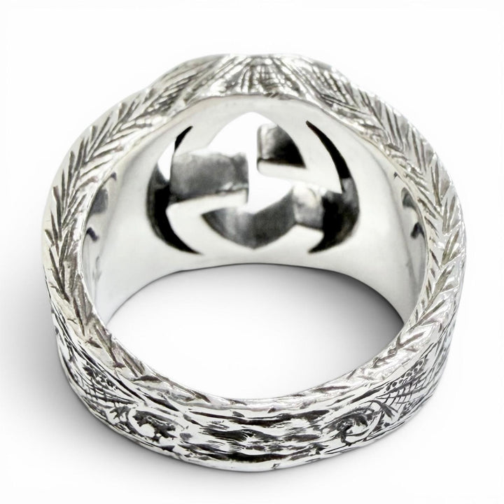 Great GUCCI Ring ring Interlocking G Arabesque Engraving Silver AG925 12 455302