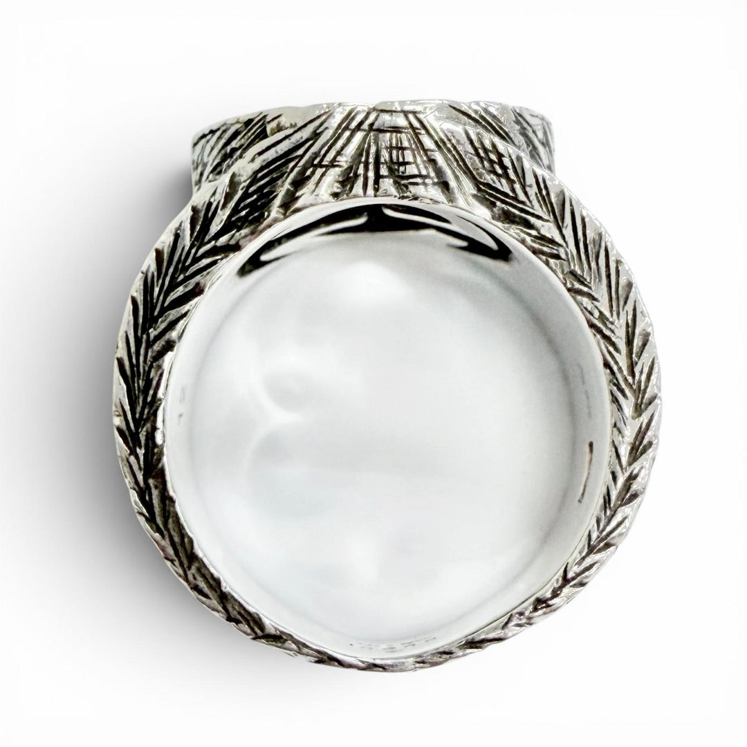 Great GUCCI Ring ring Interlocking G Arabesque Engraving Silver AG925 12 455302
